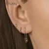 3 pcs Hoop set Paperclip Safety Pin Earrings Geometric Unique Rhinestone paved metal flower stud earrings Jewelry262B