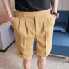 Shorts pour hommes hommes décontracté pli avant été genou longueur bermudas court couleur unie vêtements de travail vêtements respirer cool 36