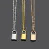 Top Quality Stainless Steel Lock Pendant Necklaces 3 Colors Gold Plated Classic Style Logo Printed Women Designer Jewelry268p