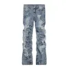 Mens Jeans PFNW Autumn American High Street Personality Vintage Worn Out Pleated Niche Distressed Hiphop Pants 28A3731 230921