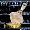 Vinglas 1100 ml Ding Gold Rotating Crystal Glass Decanter High End Light Luxury Tumbler Gyro 230721 Drop Delivery Home Garden Ki Dhhfa