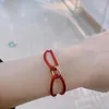 кольцо троицы Браслет Lucky Red Rope для женщин дизайнерский позолоченный 18K T0P качество высочайшего качества брендовые дизайнерские ювелирные изделия подарок на годовщину