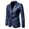 Men S Leather Faux 2023 Spring Autumn Fashion Lapel Dress Suit Pow Male Business Casual Pu Blazers Jacket 230922