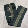 Pantaloni da uomo Uomo Donna Pantaloni con aghi a farfalla ricamati Pantaloni a righe classici Pantaloni con aghi AWGE verde nerastro J230922