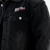 Vestes pour hommes rétro en détresse robot lavé denim sombre esthétique manteaux d'hiver pour hommes femmes gothique grunge vêtements streetwear