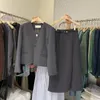 Платье из двух частей Элегантный женский однотонный пиджак с пиджаком и юбкой Корейский офисный пиджак с высокой талией Костюм из двух предметов Шикарные женские наряды 230922