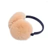 Berets Woman Rex Fur Hang Ear Cover Warm Winter Earmuffs Headwear Muffs Cold Fold Protection Headband