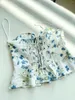 Canotte da donna 2023 Top reggiseno con stampa floreale sul petto elastico in stile vacanza al mare sottile in lino