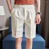 Shorts pour hommes hommes décontracté pli avant été genou longueur bermudas court couleur unie vêtements de travail vêtements respirer cool 36