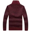 Men's Sweaters Autumn Men's Thick Warm Knitted Pullover Solid Long Sleeve Turtleneck Sweaters Half Zip Warm Fleece Winter Jumper Comfy Clothing 230922