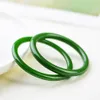 Natural Jadeite Bangle Hotan Jade Round Women's Armband Fine Jewelry Ladies Presentföremål