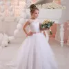 Abiti da ragazza semplici fiori di pizzo per matrimoni perle tulle prima comunione abiti da ballo principessa abbigliamento personalizzato compleanno