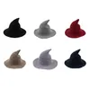 Along Halloween Diversified the Sheep Wool Cap Knitting Fisherman Hat Female Fashion Witch Pointed Basin Bucket 0220