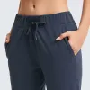 2023New L154 Pantalon de tenue de yoga en tissu élastique avec deux poches latérales pour femmes, jogging d'entraînement, collants de sport de plein air, pantalon de survêtement original