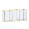 Storage Boxes Bins Cosmetic Brush Holder Transparent Cosmetics Container Ring Pencil Lipstick 3 Compartments Glass Makeup Drop Deli Othhf