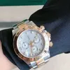 Zegarki designerskie Rolx Luksusowe zegarki na nadgarstki Maker 40 mm Kosmograf 116503 904L Żółty Ton Gold Diamond Cal4130 Chronograph Automatyczna mechanika x5fcn