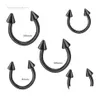 Nose Rings Studs Body Jewelry Black Sier Cone Horseshoe Bar Piercing Hoop Ring 100Pcs Lot Eyebrow Lip Labret Jewelry255G Drop Deli187k