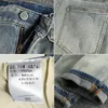 Herenjeans Zwaar retro denim voor heren Kledingstijl Splash Paint Washed Distressed Cargobroek Lichtblauwe broek met gaten Casual