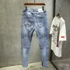 Mężczyzny dżinsów Mężczyzna Jean stretch Slim Fitness jasnoniebieskie spodnie streetwearu Oryginalne mężczyzna dżinsy dżinsowe spodnie mody litery desinger J230922