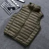 Mens Down Parkas Men Spring Vest Jackets Lätt vattenresistent förpackningsbar puffer ärmlösa rockar Big Size 5xl 6xl 230922