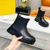 2023 فورس مصمم للأحذية للأحذية النسائية منصة الجلود السوداء المطاط المطاط