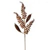 Dekorativa blommor Mocha Fern Leaf Glitter Artificial Christmas Spray. Inkluderar 6 sprayer per förpackning.