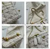 Cross Body Luksusowy projekt marki Tweed Women's Torby 2022 Nowe modne wełniane torebki dzianinowe splot sieci retro pudełko na ramię Crossbody Bagsstylishhandbagsstore