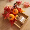 Christmas Decorations Pumpkin Artificial with Wood for Home Wall Party Thanksgiving Day Harvest Decoration R230922