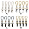 Bath Accessory Set 4Pcs Braided Cotton Loop Metal Towel Clips Portable Traveling Clothespins Clip