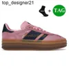 Ny 2023 Gazelle Bold Platform Casual Shoes Män Kvinnor Designer Campus Sneakers Pink Glow Black Gum Low Top Leather Vegan Mens Sports Trainers Shoes