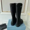 High -quality female boots Black brown platform shoes on knee leather shoes on the knee shoes, fighting white denim Chelsea boots designer111