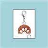 Jewelry Charms 20Pcs/Lot Colors 18Mm Footprints Cat Dog Paw Print Hang Pendant With Lobster Clasp Fit For Diy Keychains Fashion Jewel Dh8Cj