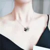 Marca de design moda cisne preto estilo colar de cor preta como presente para mulheres joias de canal