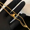 Högkvalitativ prisvärd lyxstil Guld dubbelskikt halsband kvinnlig nisch ins design clavicle kedja europeiska och amerikanska halsband