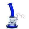 8.2 "背の高い緑色の紫色のミニハンドグラスボンPercとPerc Hoss Glass Water Pipe Micro Rig 14 mmジョイントランダムボウル