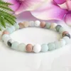 MG1101 6 mm Matte Amazonita Óleo Essencial Pulseira Ansiedade Alívio Yoga Mala Pulseira Lava Pedra Difusor Boho Pulseira para Mulheres Y242f