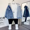 Clothing Sets Cardigan Spring Autumn Boys Denim Jackets Kids Hooded Outerwear Toddler Child Jean Coats Baby Casual Clothes TZ516 230922