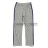 Men's Pants Men Women 1 1 Top Version Purple Striped Webbing Grey Embroidery Butterfly Track Pants AWGE Trousers Needles Elastic Waist Pants J230922