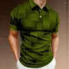 Herenpolo's Modepoloshirt - Geometrisch 3D-printen Effen kleur Minimalistische stijl Korte mouw Casual Ademend
