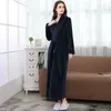 Vêtements de nuit pour femmes Femmes hiver plus taille longue chaude corail polaire peignoir salon jacquard flanelle robe de bain confortable robe de chambre hommes kimono