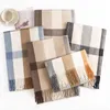 2023 New Checkered Scarf for Women, Japan and South Korea Sweet and Warm Style Scarf Fashion Shawl Autumn and Winter Imitation Cashmere Scarf toweling Blanket