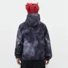 Trenchs de Hommes Lâche Grand Design d'impression rétro à capuche pour hommes femmes surdimensionnées coupe-vent vêtements d'extérieur streetwear hip hop vêtements d'hiver 230921