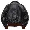 Hommes En Cuir Faux Classique A 2 Type Peau De Cheval Us Air Force Véritable Veste Vintage Tissu Vol Rétro Moto Manteau A2 Style 230922