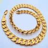 Tung 108g 24k Stamp Real Yellow Gold 23 6 -tums halsband 12mm trottoarkedja smycken permanent klassiker förpackad med F221m