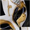 Party Masks Men Ladies Masquerade Ball Venetian Eye Mask Black Carnival Fancy Dress Costume Decor 230705 Drop Delivery Home Garden F DHSW5