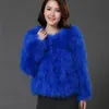 Women s Fur Faux sexy Ostrich wool turkey real fur women black coat genuine feather short plus size 5XL 7XL winter festival long sleeve jacket 230922