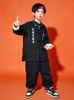 Scene Wear Children Hip Hop Dance Costumes For Girls Black Chinese Style Loose Pojkar Moderna jazzföreställningar Rave kläder