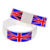 Charm Bracelets 1 Pcs British Flag Silicone Wristband One Inch Wide Bracelet