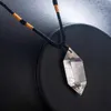 Pendant Necklaces Fashion Natural Clear Quartz Crystal Pendulum Necklace Chakra Healing Collares Men Largos Mujer Whole1296N