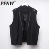 Gilets pour hommes PFNW Poches à glissière Wasitcoats Tech Wear Mâle Couleur Solide Style Safari Vestes Darkwear 2023 Automne Chic 28W1574 230921